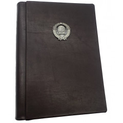 Герб СССР кожаный альбом под наклейку