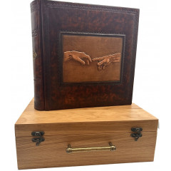 Сотворение кожаный фотоальбом в кейсе