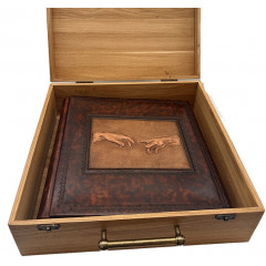 Сотворение кожаный фотоальбом в кейсе