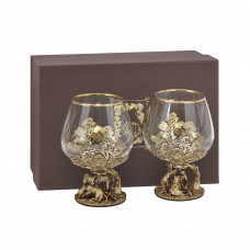 Набор 2 бокала для коньяка "Волки" и "Медведи", в коробке из дизайнерского картона 10051301