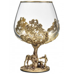 Набор бокалов для коньяка со штофом Охота в большом футляре с накладкой Настоящий мужчина 10056555