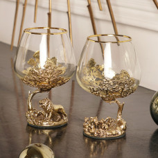 Набор 2 бокала для коньяка "Львица со львятами" и "Лев", в коробке из дизайнерского картона 1005896910058969