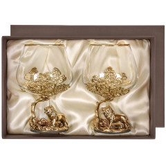 Набор 2 бокала для коньяка "Лев", в коробке из дизайнерского картона 100589698