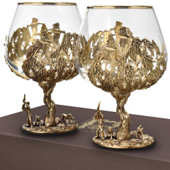 Набор 2 бокала для коньяка "Охота на Уток" и "Охота на Лося", в коробке из дизайнерского картона 10059178