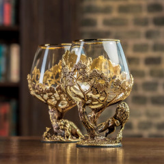 Набор 2 бокала для коньяка(R) "Лев/Львица",в черной подарочной упаковке 10059234