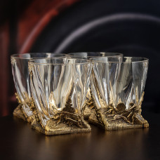 Набор из 4-х бокалов для виски ручная работа Охота на кабана 10059619