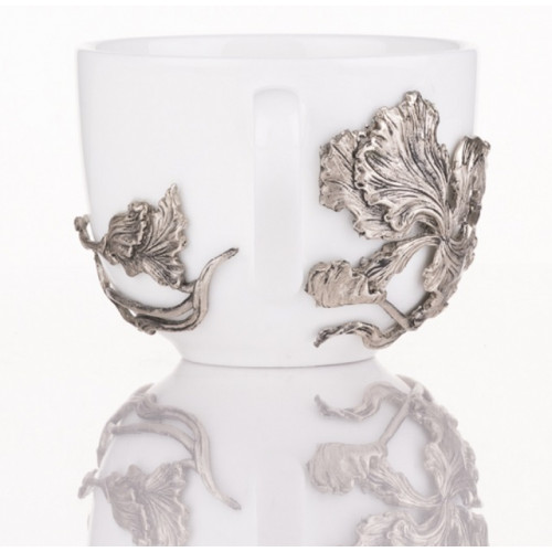 Чайная пара Ирис нейзильбер в черной подарочной коробке