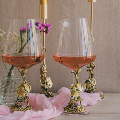 Подарочный набор из 2 бокалов для вина "Орхидея-4" в картонной коробке