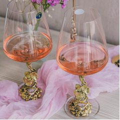 Подарочный набор из 2 бокалов для вина "Орхидея-4" в картонной коробке