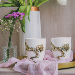 Подарочный набор из 2 кружек Орхидея-2 в картонной коробке