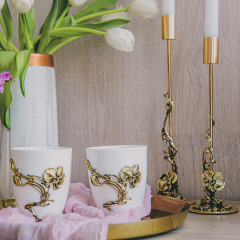 Подарочный набор из 2 кружек Орхидея-2 в картонной коробке