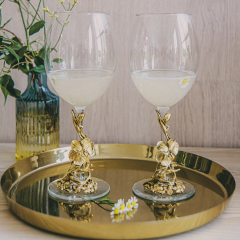 Подарочный набор из 2 бокалов для вина "Орхидея-1" в картонной коробке