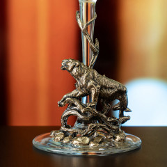 Набор 2 бокала для вина "Лев и Львица на ветке", (со стат. на ножке)