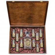 Набор "Великая Россия": 12 стопок Патрон "Герб СССР", Штоф "TImeless", накл. "Герб СССР"