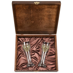 Набор 2 бокала для пива, "Герб РФ-1", латунь