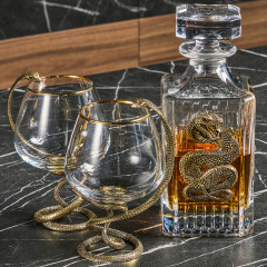 Набор подарочный 2 бокала для коньяка и штоф "Змея", в коробке из дизайнерского картона 13001011