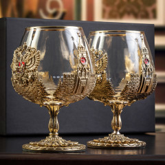 Набор 2 бокала для коньяка "Россия", в коробке из дизайнерского картона 50402043/1