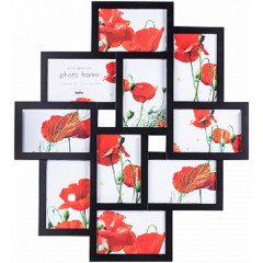 Десятка чёрная деревянная мультирамка