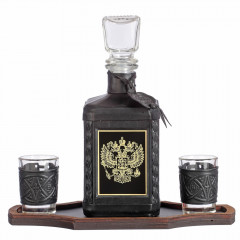 096-17-62 Графин «Герб» с накладкой из стали