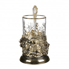 Подстаканник "Охота на кабана" деревянный футляр с гравировкой 10056268