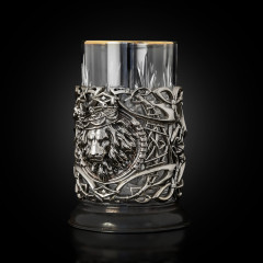 Подстаканник ручной работы Лев нейзильбер в деревянной шкатулке 13000078_123075663