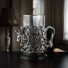 Подстаканник ручной работы Лев нейзильбер в деревянной шкатулке 13000078_123075663