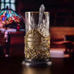 Подстаканник ручной работы Мудрый Руководитель в деревянной шкатулке 13000079