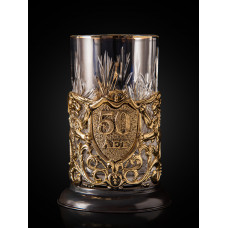 Подстаканник ручной работы "50 лет" Юбилейный в деревянной шкатулке 13000080