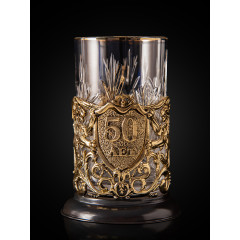 Подстаканник ручной работы "50 лет" Юбилейный в деревянной шкатулке 13000080