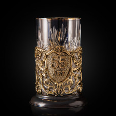 Подстаканник ручной работы "55 лет" Юбилейный в деревянной шкатулке 13000081