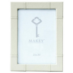 Рамка кожаная  Ренессанс белая 21-30