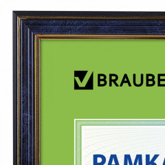 Sam-9 Пластиковая рамка 21х30 см, багет 20 мм, синий с золотом, вставка стекло