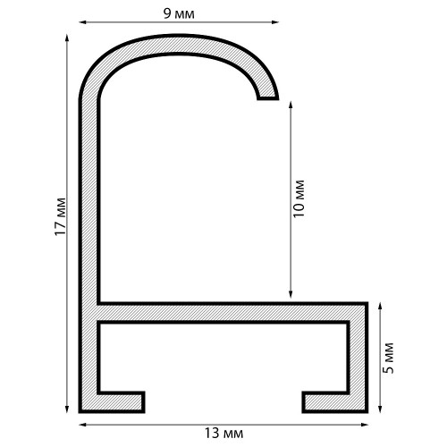 Рамка серебро 9 мм А1 (59-84) Nielsen (Нельсон) алюминиевая