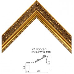 117-3 багет деревянный золото